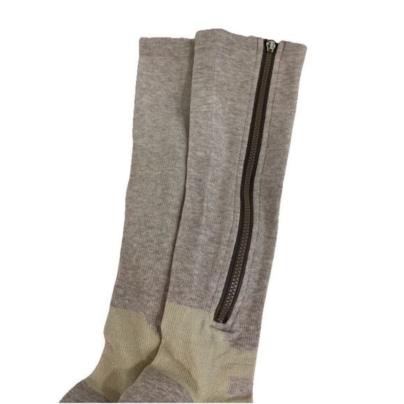 Hammacher Schlemmer Zip Up Compression Socks Size Large Nude Beige 97090 - Picture 6 of 9